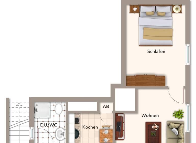 Wohnung zum Kauf 89.950 € 2 Zimmer 39,3 m²<br/>Wohnfläche Souterrain, EG<br/>Geschoss Worfelden Büttelborn / Worfelden 64572