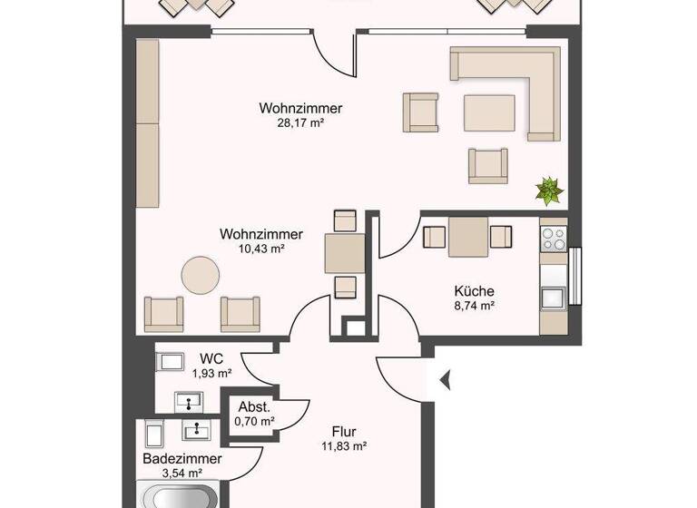 Wohnung zum Kauf 349.000 € 3 Zimmer 106 m² 1. Geschoss Hücheln Frechen 50226