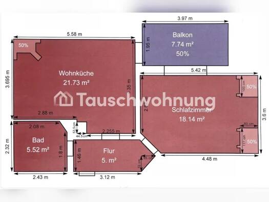 Wohnung zur Miete Tauschwohnung 990 € 2 Zimmer 55 m² 1. Geschoss Denzlingen 79211