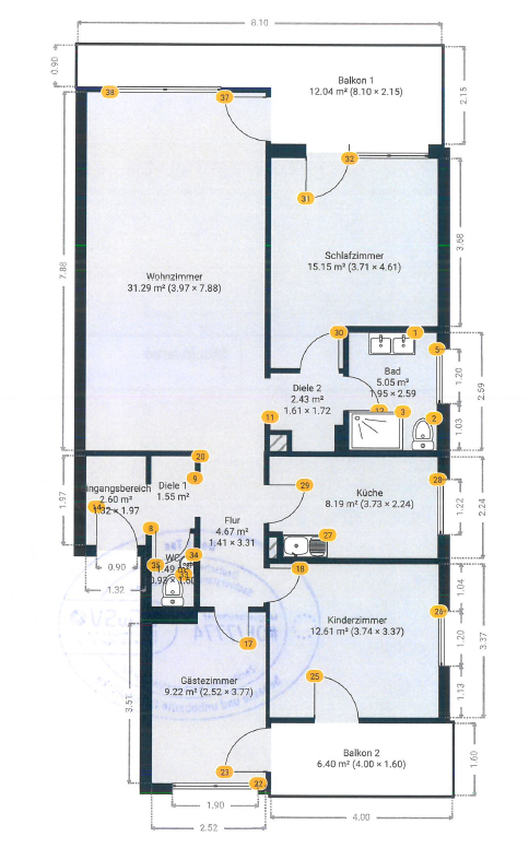 Wohnung zum Kauf 410.000 € 4 Zimmer 103,4 m²<br/>Wohnfläche 1.<br/>Geschoss ab sofort<br/>Verfügbarkeit Hegnach Waiblingen 71334