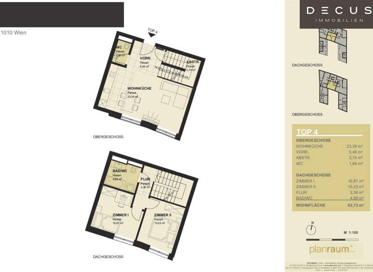 Maisonette zum Kauf - Erstbezug 453.420 € 2 Zimmer 62,7 m² 1. Geschoss Wien 1230