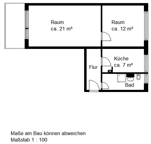 Wohnung zur Miete 314 € 2 Zimmer 50,5 m²<br/>Wohnfläche 1.<br/>Geschoss Mannheimer Str. 58 Südstadt Halle (Saale) 06128