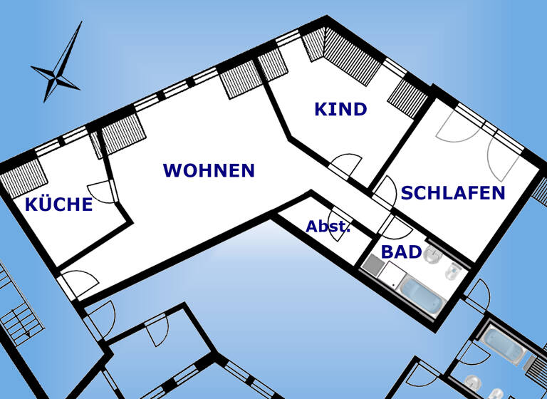 Wohnung zur Miete 550 € 3 Zimmer 92 m²<br/>Wohnfläche 3.<br/>Geschoss Puschkinplatz 18 Greiz Greiz 07973