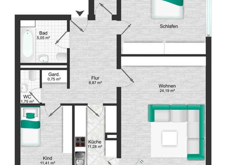 Wohnung zum Kauf 629.000 € 3 Zimmer 86 m² 3. Geschoss frei ab 01.07.2026 Unterhaching 82008
