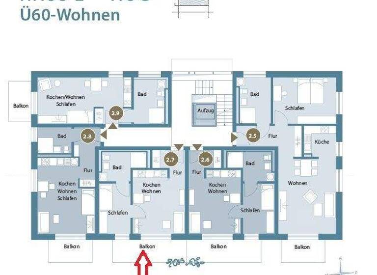 Wohnung zum Kauf provisionsfrei 367.896 € 2 Zimmer 48,8 m² 1. Geschoss Großkarolinenfeld 83109