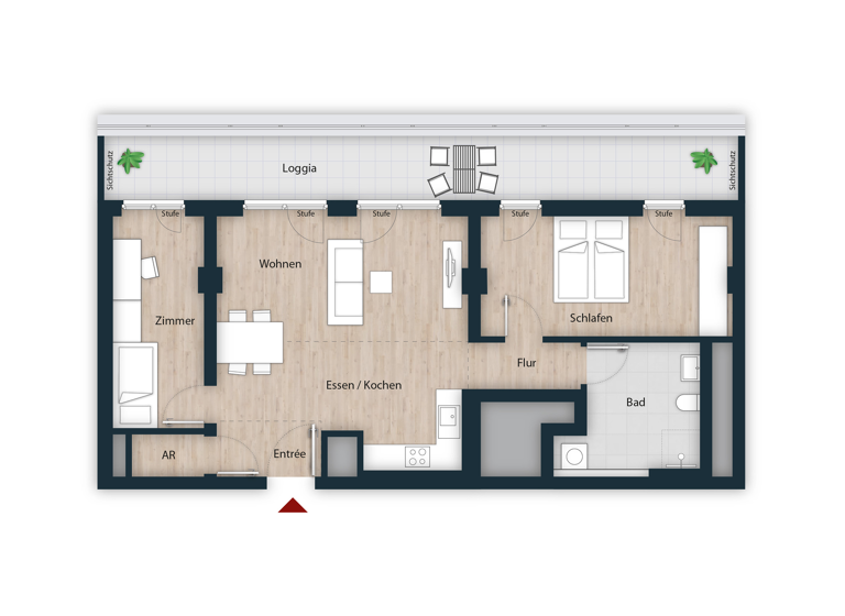 Wohnung zum Kauf - Neubau 800.638 € 3 Zimmer 94,8 m² 4. Geschoss frei ab 30.09.2030 Wandererstraße 80 Seeleinsbühl Nürnberg 90431