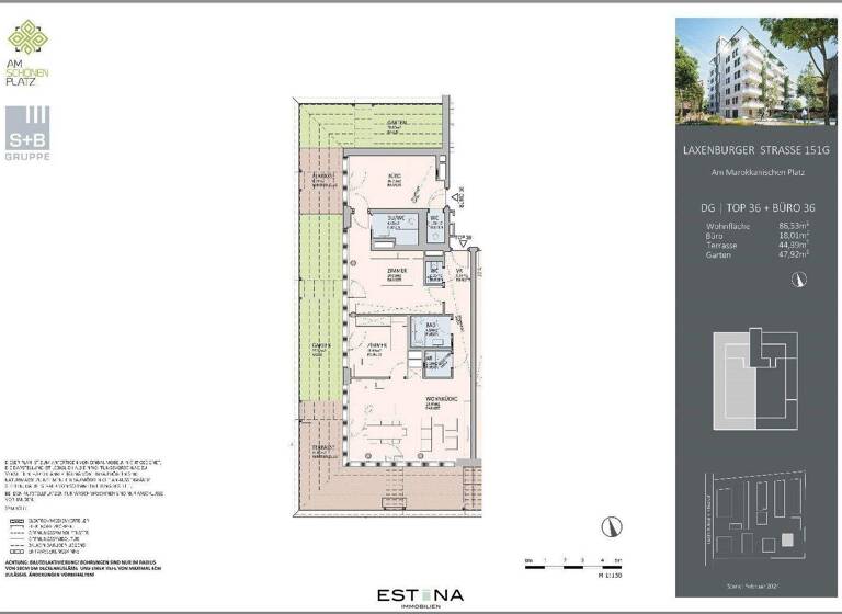 Wohnung zum Kauf - Erstbezug 1.210.000 € 4 Zimmer 86,6 m² Am marokkanischen Platz / Laxenburger Straße Wien 1100