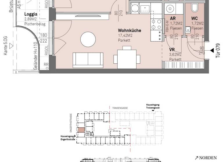 Wohnung zum Kauf - Erstbezug 300.300 € 2 Zimmer 42,3 m² 4. Geschoss frei ab 30.06.2028 Engerthstraße 111 Wien 1200