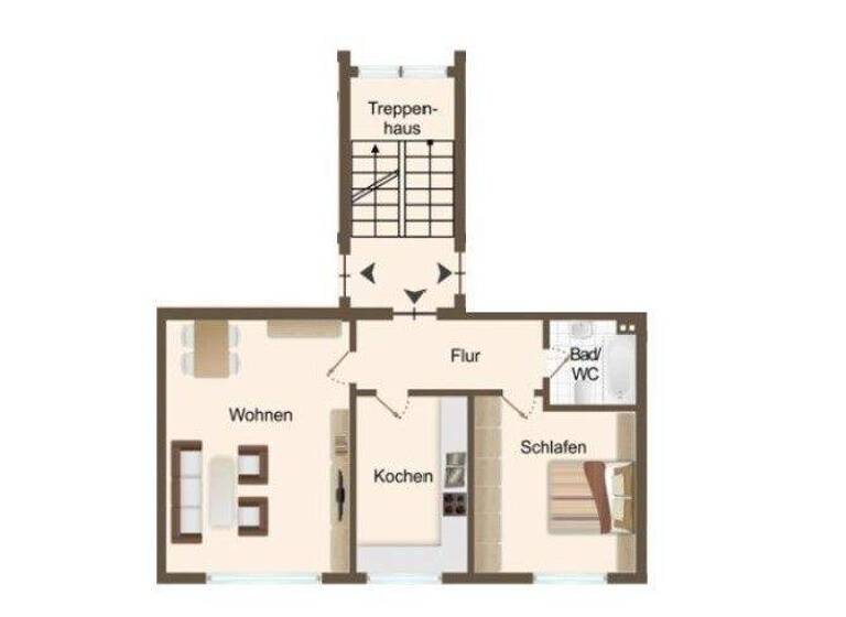 Wohnung zum Kauf 89.500 € 2 Zimmer 54,9 m² 2. Geschoss Hasbergen 49205