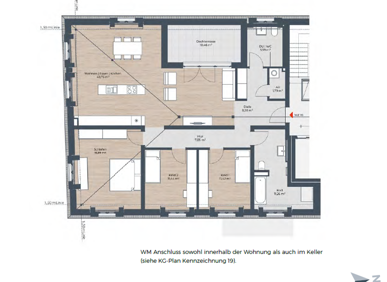 Wohnung zum Kauf - Neubau provisionsfrei 774.750 € 4 Zimmer 130,5 m² 5. Geschoss frei ab 31.03.2027 Schwabacher Straße 74-76 St Leonhard Nürnberg 90439
