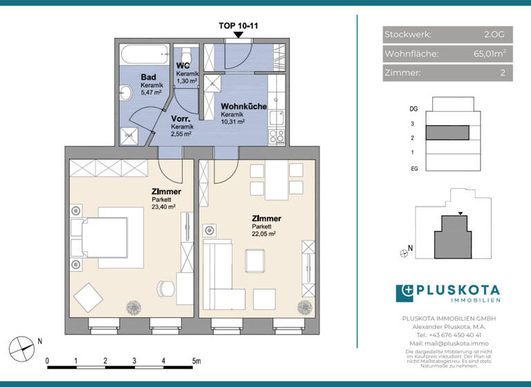Wohnung zum Kauf 199.000 € 2 Zimmer 65 m² 2. Geschoss Wien 1100
