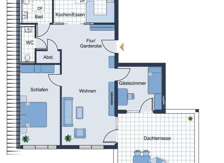 Penthouse zur Miete 2.050 € 3 Zimmer 107,5 m² 4. Geschoss Otto-Wagner-Str. 2a Unterpfaffenhofen Germering 82110