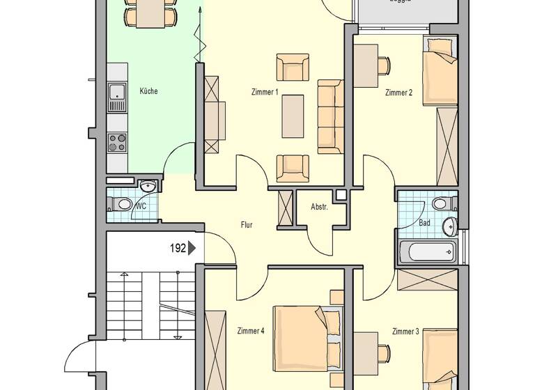 Wohnung zur Miete 898 € 4 Zimmer 91,8 m² 1. Geschoss frei ab 01.07.2026 Kürenz Trier 54296