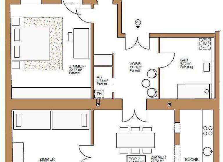 Büro zur Miete provisionsfrei 15 € 3 Zimmer 104,8 m² Bürofläche Wien,Währing 1180