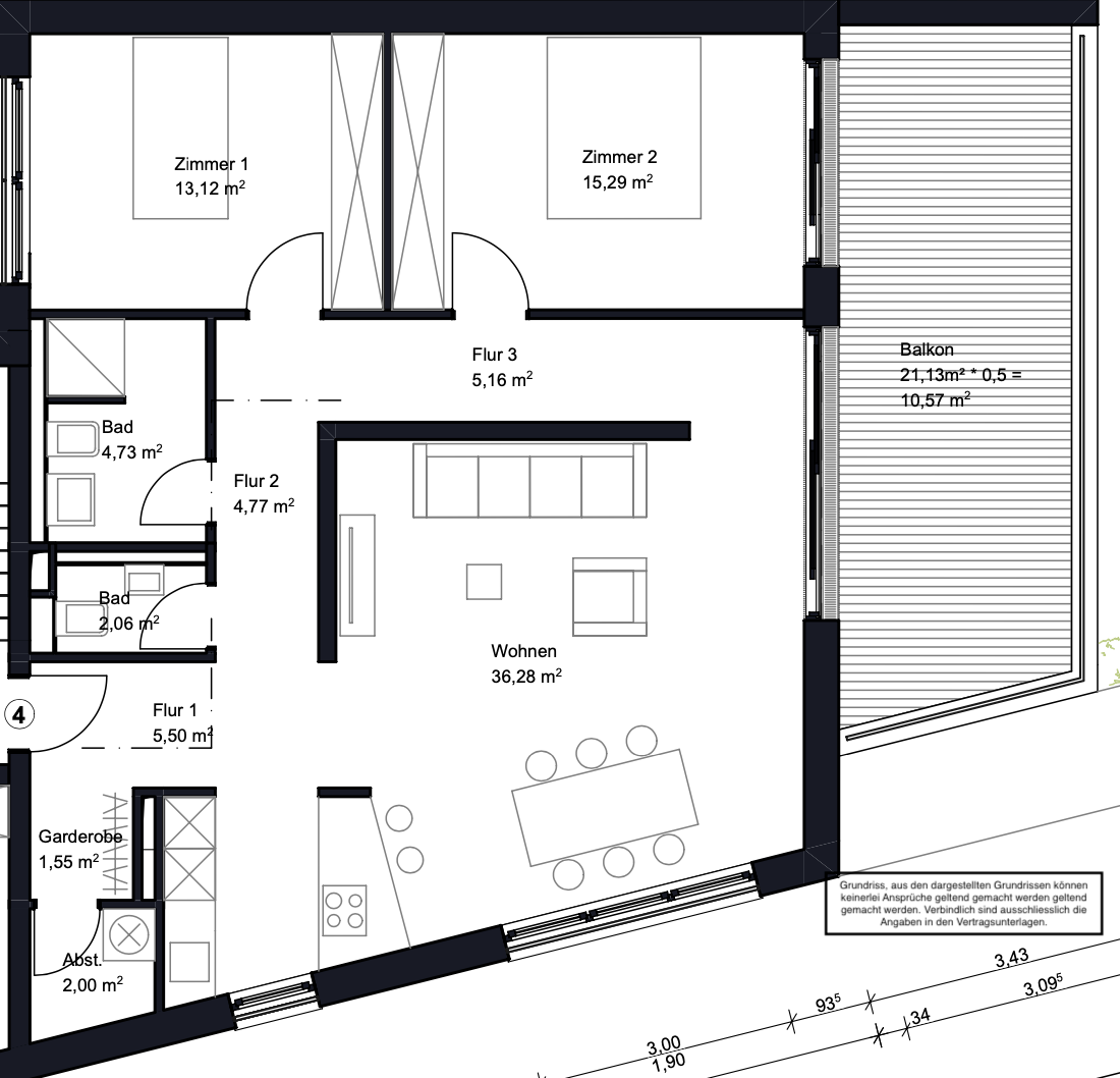 Studio zur Miete 1.750 € 3,5 Zimmer 99 m²<br/>Wohnfläche 1.<br/>Geschoss ab sofort<br/>Verfügbarkeit Rastatterstrasse 97 Rüppurr - Alt-Rüppurr Karlsruhe 76199