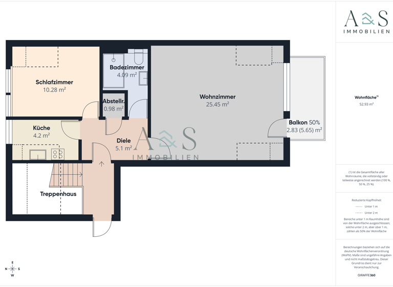Wohnung zum Kauf 168.890 € 2 Zimmer 52 m² 2. Geschoss frei ab sofort Innenstadt Gütersloh 33330