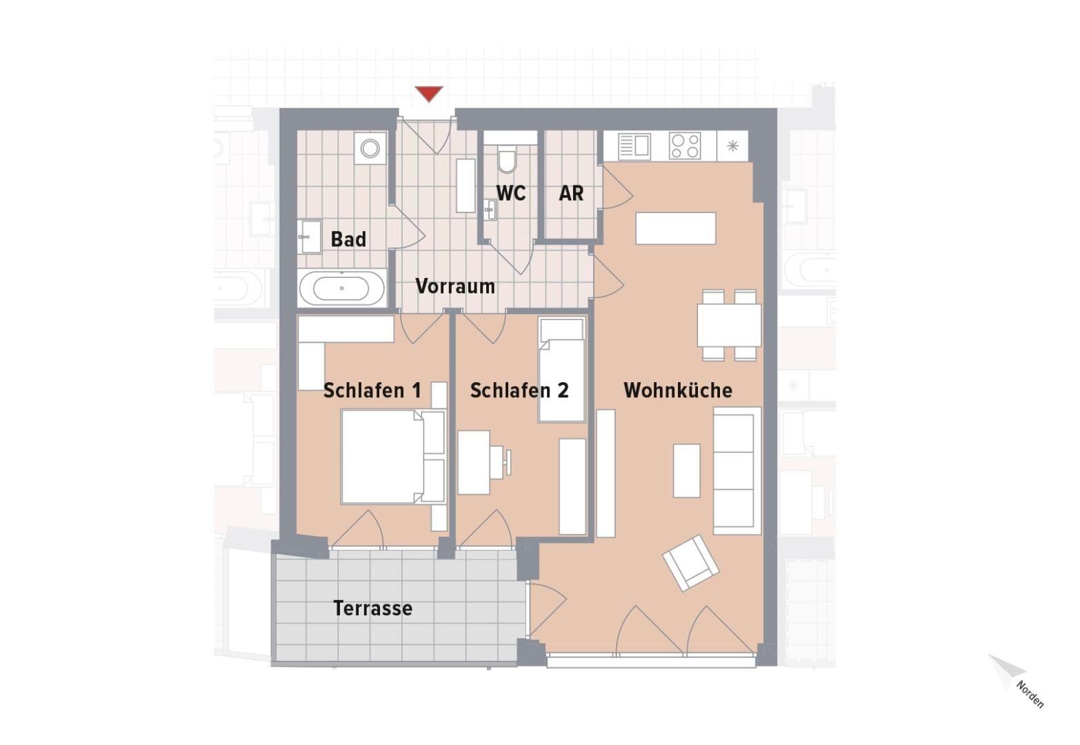 Wohnung zum Kauf 437.820 € 3 Zimmer 74 m²<br/>Wohnfläche 1.<br/>Geschoss Sankt Leonhard Graz 8010