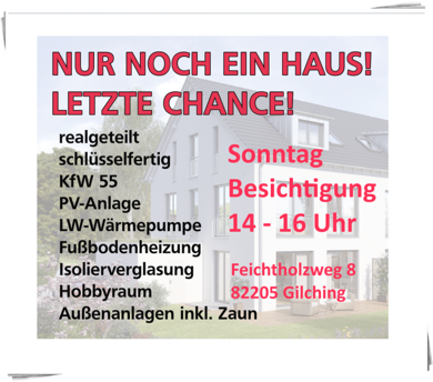 Reihenendhaus zum Kauf - Neubau provisionsfrei 1.299.000 € 7 Zimmer 180 m² 284 m² Grundstück Neugilching Gilching 82205
