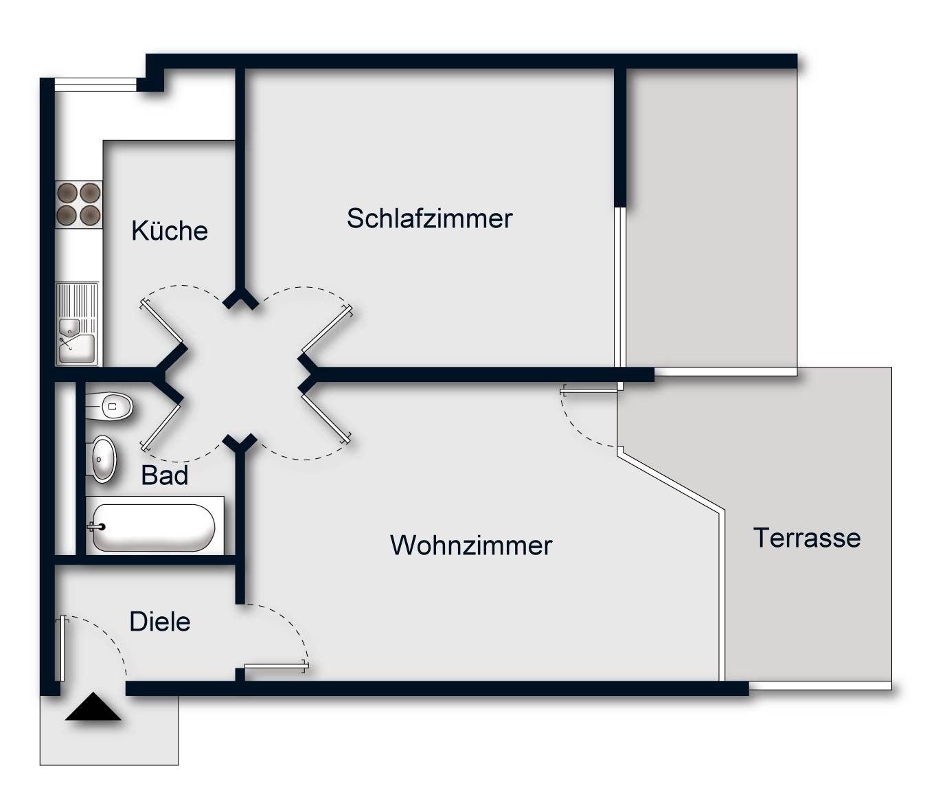 Studio zum Kauf 109.000 € 2 Zimmer 57,2 m²<br/>Wohnfläche UG<br/>Geschoss Joseph-von-Görres-Straße Adalbertsteinweg Aachen 52068