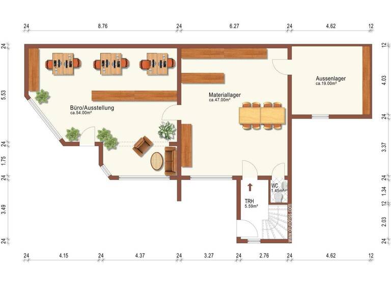 Büro zur Miete provisionsfrei 750 € 120 m² Bürofläche Mondorf Niederkassel 53859