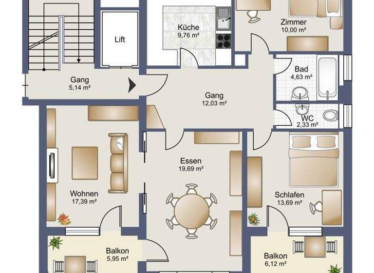 Terrassenwohnung zur Miete 1.169 € 4 Zimmer 89 m² frei ab sofort Spinnergasse 5a Dornbirn 6850