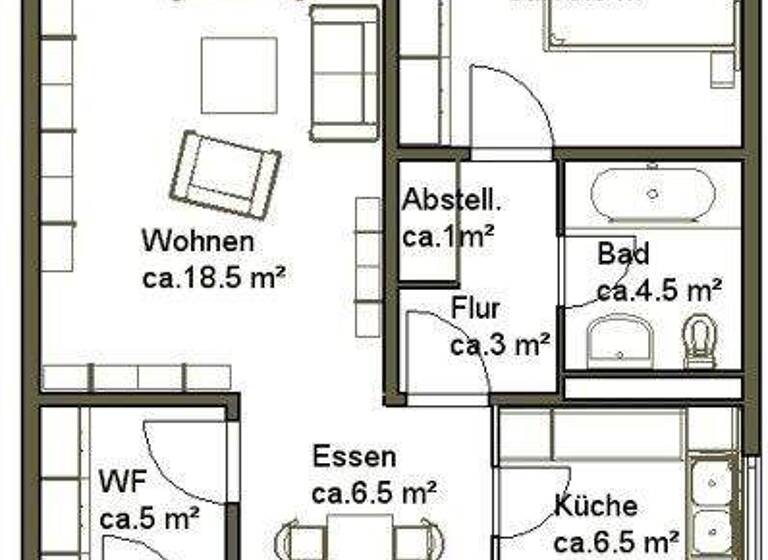Wohnung zur Miete 571 € 2 Zimmer 61,4 m² 3. Geschoss frei ab 15.03.2026 Laurinweg 15 Sahlkamp Hannover 30179