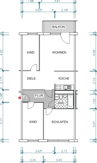 Wohnung zur Miete 390 € 4 Zimmer 68,9 m²<br/>Wohnfläche 5.<br/>Geschoss Max-Müller-Str. 68 Markersdorf 623 Chemnitz 09123