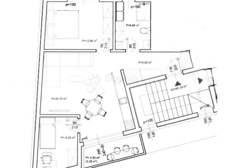 Wohnung zum Kauf 196.000 € 3 Zimmer 61 m² 1. Geschoss Varazdin