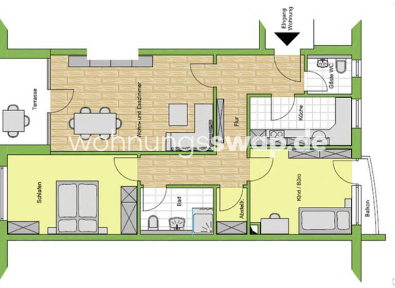 Studio zur Miete Tauschwohnung 1.400 € 3 Zimmer 90 m² EG Eppendorf Hamburg 20251