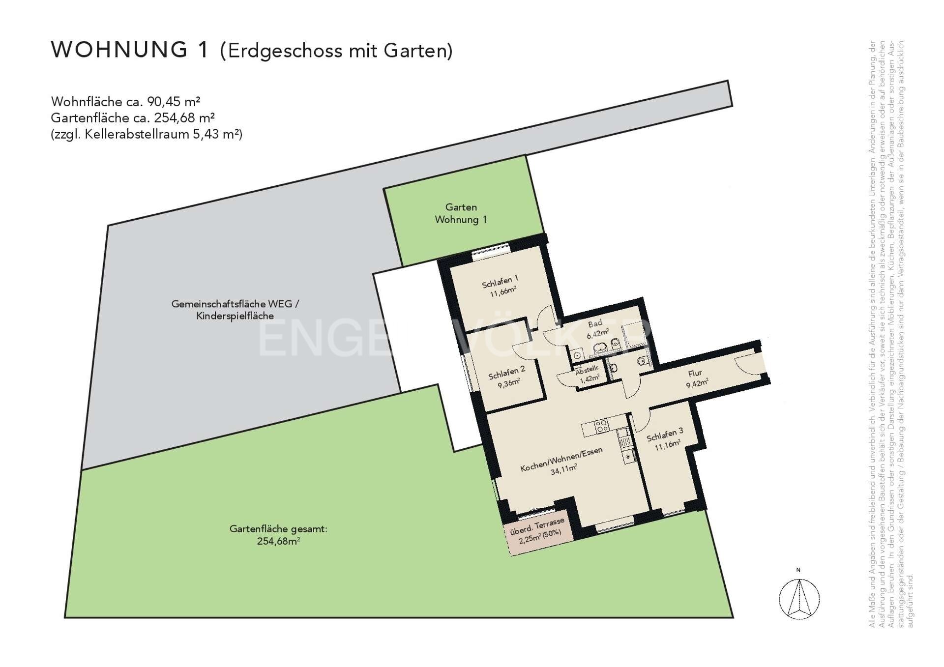 Terrassenwohnung zum Kauf provisionsfrei 479.000 € 4 Zimmer 90 m²<br/>Wohnfläche EG<br/>Geschoss Kaltenkirchen 24568