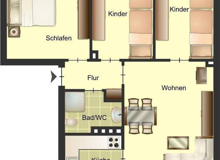 Wohnung zur Miete 559 € 4 Zimmer 66 m² 1. Geschoss Pommernstraße 27 Bocholt 46395