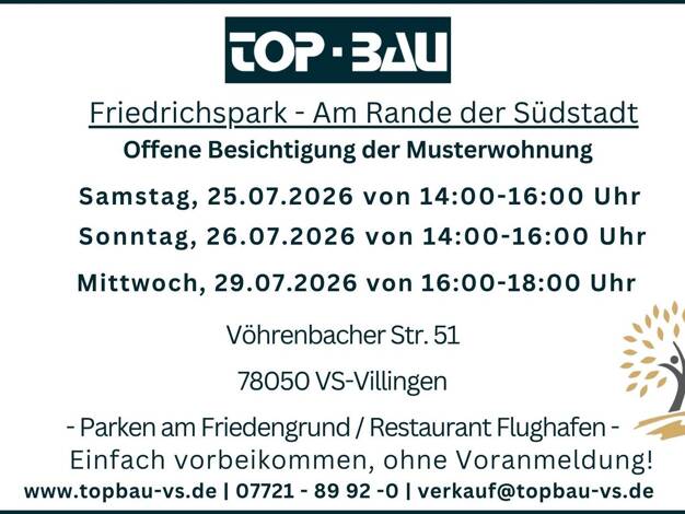 Wohnung zum Kauf - Neubau provisionsfrei 422.300 € 3 Zimmer 81,8 m² Vöhrenbacher Straße 49 Villingen Villingen-Schwenningen 78050