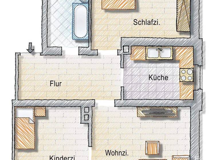 Wohnung zur Miete 320 € 3 Zimmer 62 m² 1. Geschoss frei ab sofort Augustusburger Straße 45 Flöha 09557