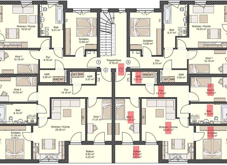 Wohnung zur Miete 1.185 € 4 Zimmer 87,8 m² 1. Geschoss frei ab 01.10.2026 Tribseer Stralsund 18437