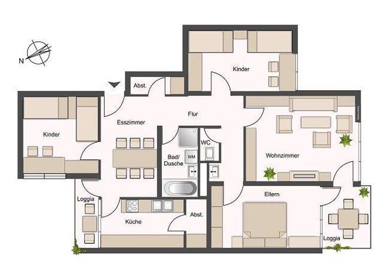 Wohnung zum Kauf 297.000 € 4,5 Zimmer 104 m² Endersbach Weinstadt 71384