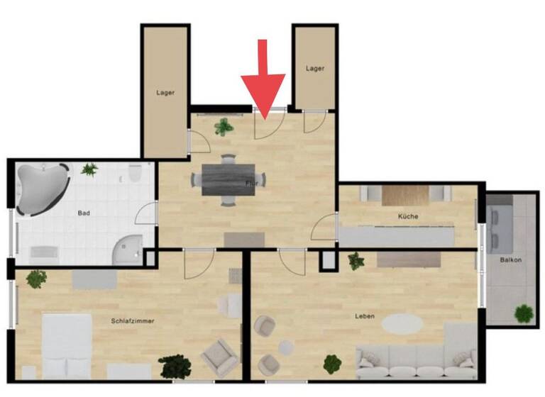 Wohnung zur Miete 808 € 2 Zimmer 73,5 m² 3. Geschoss frei ab 01.05.2026 Findelstr. 15a Hausberge Porta Westfalica 32457