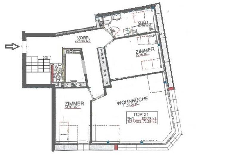 Wohnung zur Miete 1.730 € 3 Zimmer 100 m² Wien 1100