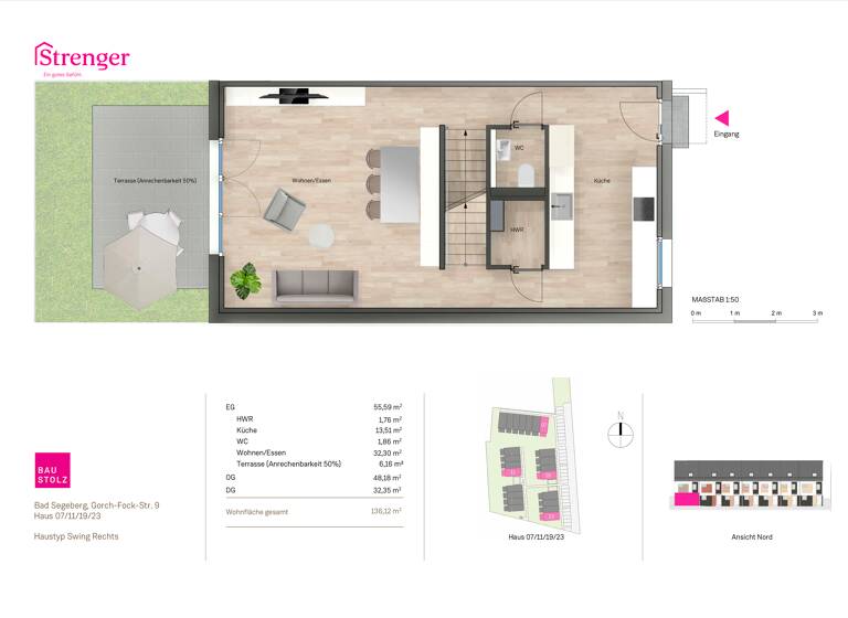 Reihenendhaus zum Kauf provisionsfrei 469.900 € 6 Zimmer 136 m²<br/>Wohnfläche 240 m²<br/>Grundstück Gorch-Fock-Str. 9 Bad Segeberg 23795
