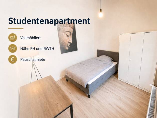 Wohnung zur Miete auf Zeit 790 € 2 Zimmer 27 m² frei ab 01.09.2026 Aachen Aachen - Mitte 52070