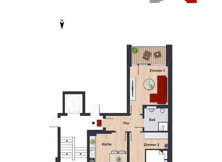 Wohnung zur Miete 489 € 2 Zimmer 54,2 m² 2. Geschoss frei ab 01.06.2026 John-F.-Kennedy-Allee 37 Detmerode Wolfsburg 38444