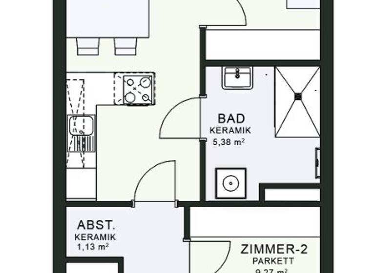 Wohnung zur Miete - Erstbezug 560 € 3 Zimmer 54,8 m² 2. Geschoss frei ab sofort Fröhlichgasse 31 Jakomini Graz 8010