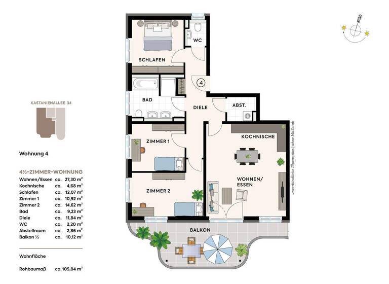 Terrassenwohnung zum Kauf provisionsfrei 444.000 € 4,5 Zimmer 105,7 m² Forchtenberg 74670
