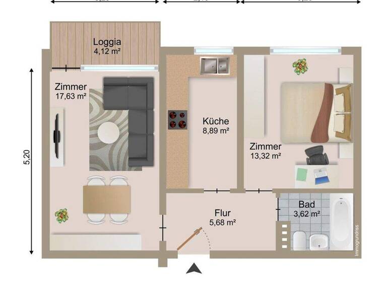 Wohnung zum Kauf 360.000 € 2 Zimmer 51,2 m² 2. Geschoss Sendling-Westpark München 81369