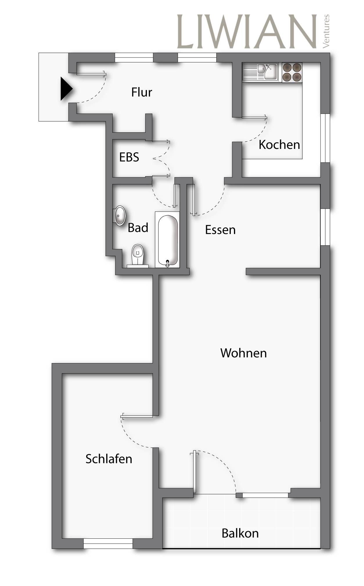 Wohnung zum Kauf provisionsfrei 298.000 € 2 Zimmer 71 m²<br/>Wohnfläche 1.<br/>Geschoss Steilshoop Hamburg 22309