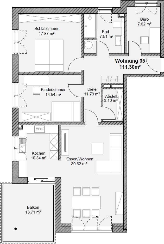 Wohnung zum Kauf provisionsfrei 4.480 € 4 Zimmer 111,3 m²<br/>Wohnfläche EG<br/>Geschoss An den Sandwellen 28 Abensberg Abensberg 93326