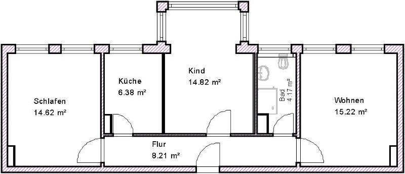 Wohnung zur Miete 453 € 3 Zimmer 60,4 m²<br/>Wohnfläche 3.<br/>Geschoss Schilfbreite 38 Schilfbreite Magdeburg 39120