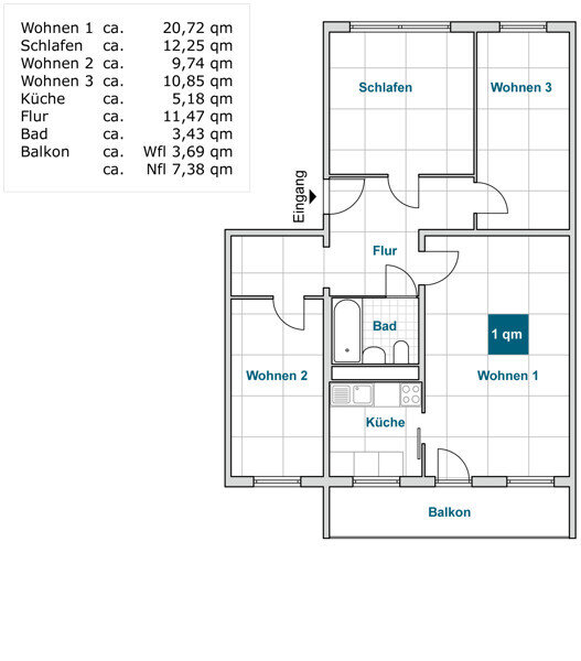 Wohnung zur Miete nur mit Wohnberechtigungsschein 479 € 4 Zimmer 77,5 m²<br/>Wohnfläche 4.<br/>Geschoss 25.01.2025<br/>Verfügbarkeit Curt-Querner-Str. 19 Strehlen (Wilhelm-Lachnit-Str.) Dresden 01219