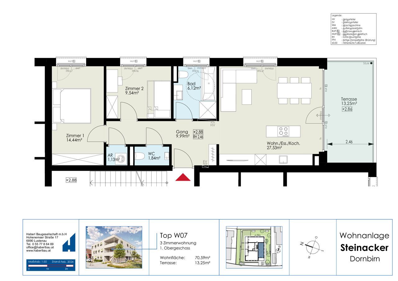 Wohnung zum Kauf 519.000 € 3 Zimmer 69,9 m²<br/>Wohnfläche 1.<br/>Geschoss 01.08.2026<br/>Verfügbarkeit Steinacker Dornbirn 6850