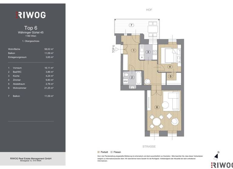 Wohnung zum Kauf 335.000 € 2 Zimmer 58 m² 1. Geschoss Währinger Gürtel 45 Wien 1180