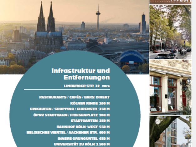 Wohnung zum Kauf provisionsfrei 309.000 € 2 Zimmer 47,8 m² 3. Geschoss Limburger Str. 12 Neustadt-Nord Innenstadt 50672